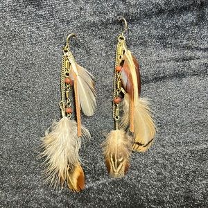 Brown Feather earrings